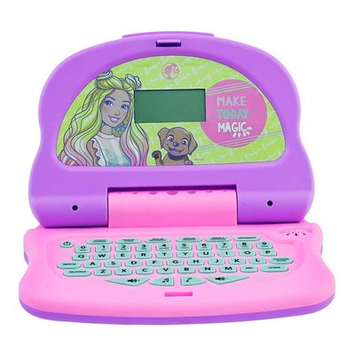 Kit Laptop Infantil Educativo Candide Barbie Charm Tech Bilíngue + 1 Fidget Spinner Sortido
