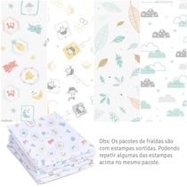 Kit Fralda Luxo 70x70cm 15 Pçs Neutro Papi