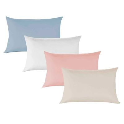 Kit 6 Fronhas Algodão Sortidas Lisa Crystal Teka