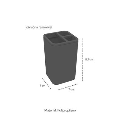 Porta Escova Dentes Caneta Treco Acessorio Preto Bege 1un