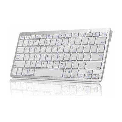 Mini Teclado Bluetooth Para Tablet E Smartphone - Prata