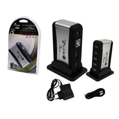 Super Hub Usb 2.0 Com 7 Portas e Fonte De Alimentação