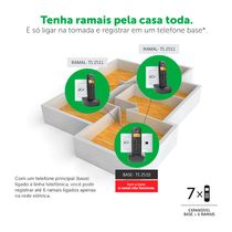 Telefone Digital Sem Fio Com Ramal Adicional TS 2512 Intelbras Com Base Recarregável Bivolt Preto