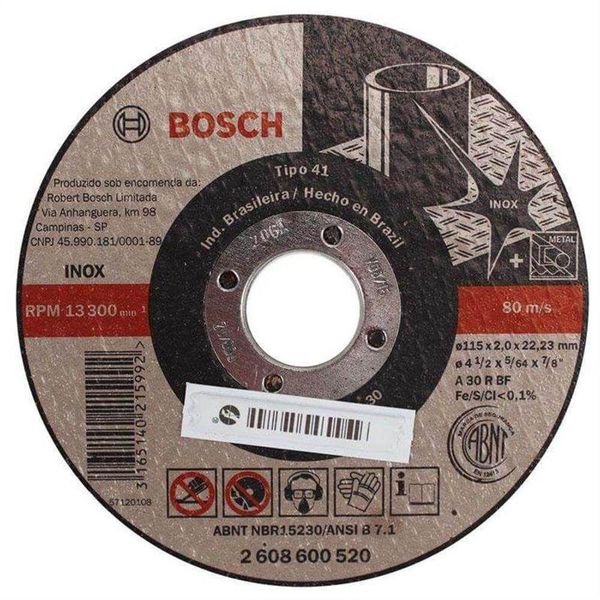 Disco De Corte Plano Para Inox - - Bosch Disco Corte Plano A Inox 41-2 Bosch