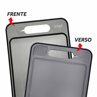 Tábua de Corte Dupla Face - Ichef Dual Cut CINZA
