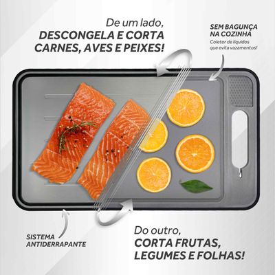 Tábua de Corte Dupla Face - Ichef Dual Cut CINZA