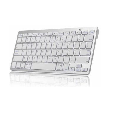 Mini Teclado Bluetooth Sem Fio para Tablet e Celular Prata