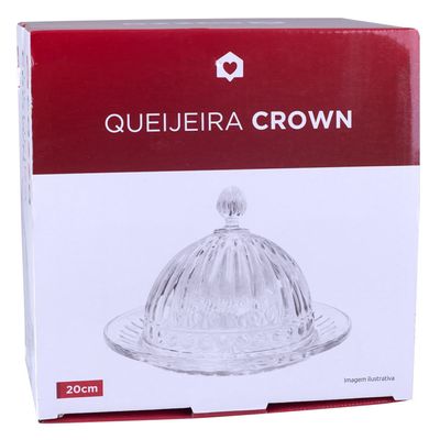 Queijeira De Vidro Crown 20cm CV244732 Cazza UNICA