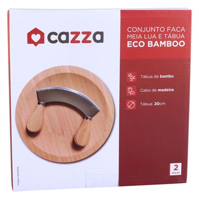 Conjuto Faca Meia Lua com Tábua Eco Bamboo CV245020 Cazza UNICA