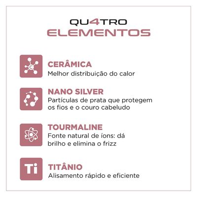 Chapinha Prancha Alisadora Mondial by Juliette Qu4tro Elementos P-JU-01 230º Golden Rosé - Bivolt UNICA