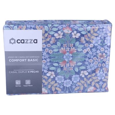 Jogo de Cama Casal Cazza Microfibra Floral Duplo 4 Peças - Item Sortido UNICA