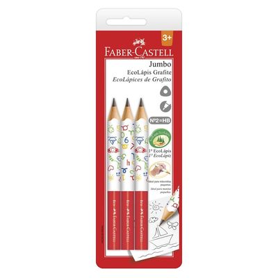 Lápis Grafite Jumbo Faber Castell com 3 Unidades UNICA
