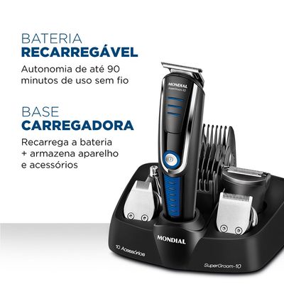 Aparador de Pelos 10 em 1 Mondial Super Groom BG03 - Bivolt UNICA
