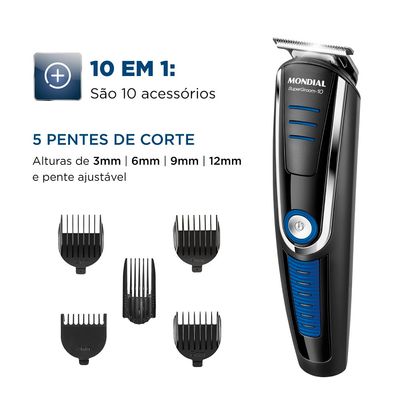 Aparador de Pelos 10 em 1 Mondial Super Groom BG03 - Bivolt UNICA