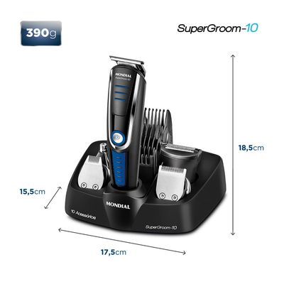 Aparador de Pelos 10 em 1 Mondial Super Groom BG03 - Bivolt UNICA
