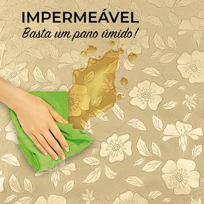 Toalha Mesa Salehtex Térmica Jacquard 1,38m x 2,00m  Bege UNICA