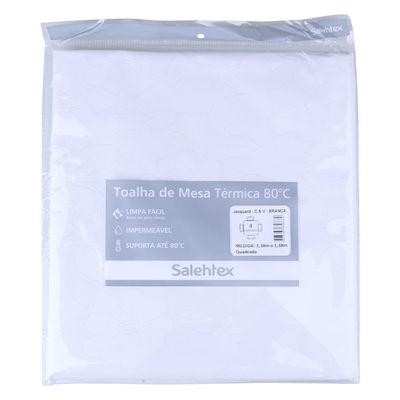 Toalha Mesa Salehtex Térmica Jacquard 1,38m x 1,38m Branca UNICA