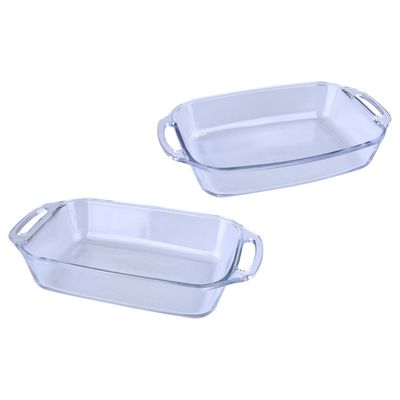 Conjunto de Assadeiras Nadir Marinex Seletta em Vidro com 2 Peças UNICA