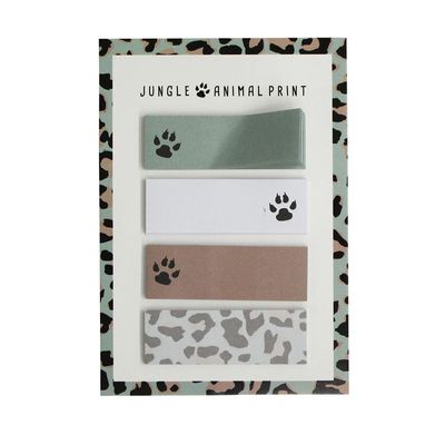 Marcador de Página Le Adesivo Decorado Animal Print com 04 Blocos de 20 Folhas Cada 4,5X1,5cm UNICA