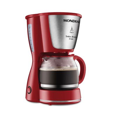 Cafeteira Elétrica com Porta Filtro Mondial Doce Arome Vermelha 18 Xícaras - 220V UNICA