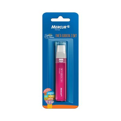 Caneta Borracha Mercur 3x1 Rosa UNICA