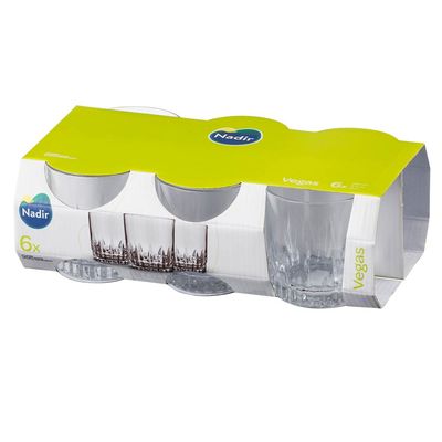 Jogo de 6 Copos de vidro 290ml Vegas Rocks Nadir UNICA
