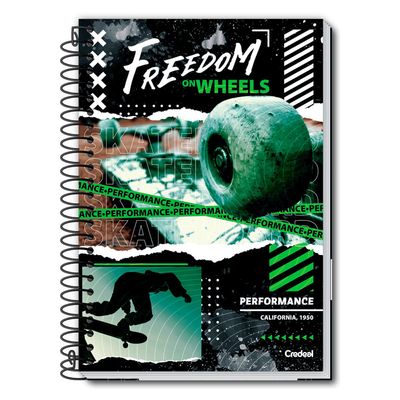 Caderno Universitário Masculino Performance 160F/10 Matérias Credeal UNICA