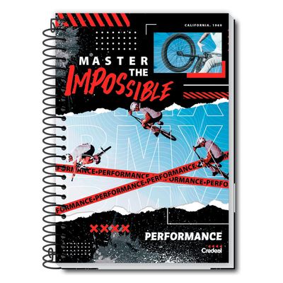 Caderno Universitário Masculino Performance 80F/1 Matéria Credeal UNICA