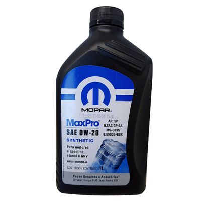 Óleo de Motor Sintético Mopar 0W20 MaxPro - 1L