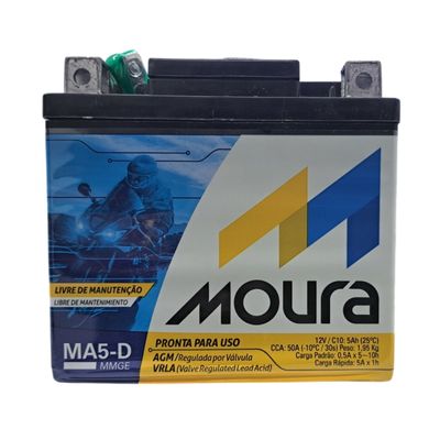 Bateria Moura Para Moto 12v 5ah CCA50A Lado Direito Positivo
