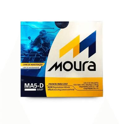 Bateria Moura Para Moto 12v 5ah CCA50A Lado Direito Positivo