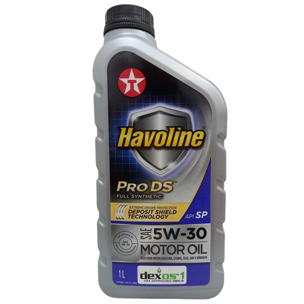 Óleo Lubrificante do Motor Texaco Havoline Pro DS SAE 5W30 Dexos 1 Geração 3 Api SQ 100% Sintético - 1L