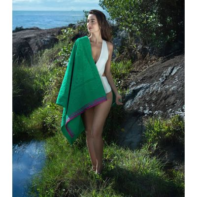 Toalha de Praia Jaquard Fio Penteado Atlântica Verde UN / Verde