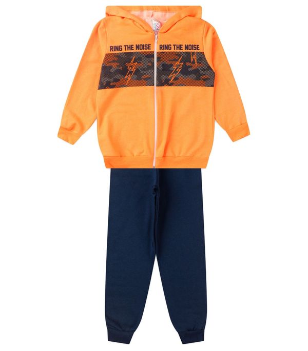 Conjunto De Moletom Infantil Com Capuz Kappes Laranja 8 / Laranja