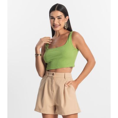 Top Básico Feminino em Ribana Rovitex Verde P / Verde
