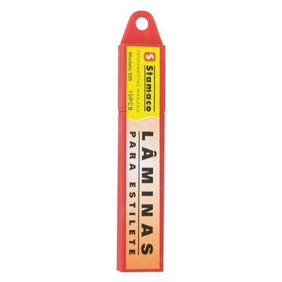 Lâminas Para Estilete Modelo 505 Com 10 Peças - 8040 - Stamaco Lamina P-estilete C-10 Stamaco