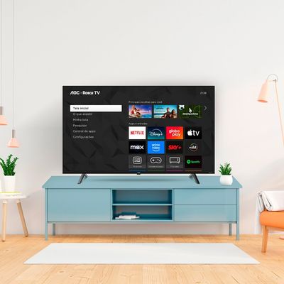 Smart TV AOC 50 Polegadas, DLED, 4K, Roku TV - 50U7045/78G Preto / Bivolt