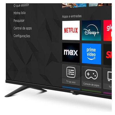 Smart TV AOC 50 Polegadas, DLED, 4K, Roku TV - 50U7045/78G Preto / Bivolt
