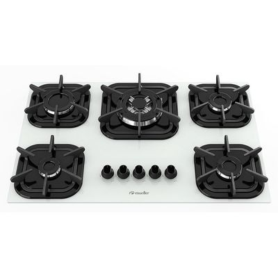 Cooktop 5 Bocas Tripla Chama a Gás Mueller G5 Branco / Bivolt