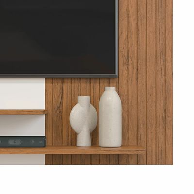 Painel para TV até 50 DJ Móveis Nando 1 Nicho Freijo/Offwhite