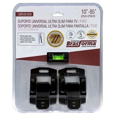 Suporte de Parede Fixo Universal para TV Brasforma de 10 a 85 - SBRUB859 Preto