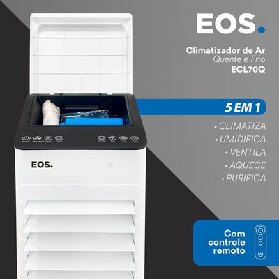 Climatizador de Ar EOS Artic Fresh, 7,5 Litros, 5 em 1, Quente/Frio - ECL70Q Branco / 110V
