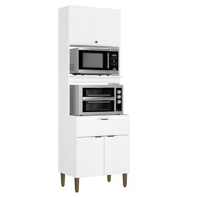 Torre Quente 70 cm 3 Portas 1 Gaveta THB Leticia Branco