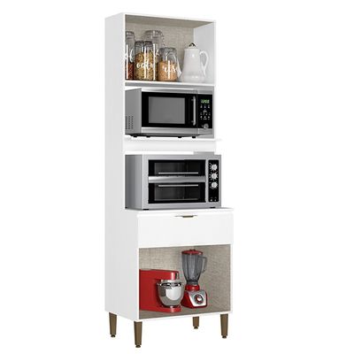 Torre Quente 70 cm 3 Portas 1 Gaveta THB Leticia Branco