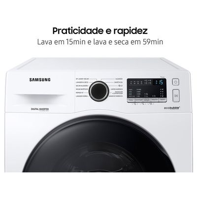 Lava e Seca Samsung Ecobubble 11 Kg Smart Check WD11A Branco / 110V