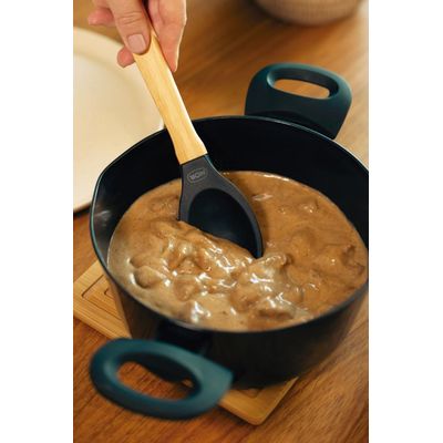 Colher Silicone e Bamboo Preto