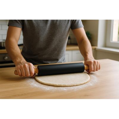 Rolo Silicone e Bamboo Preto