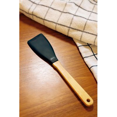 Espátula Silicone e Bamboo Preto