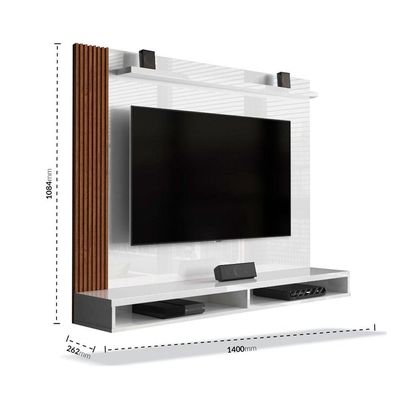 Painel Dijon - Móveisaqui Cor Branco Com Naturale
