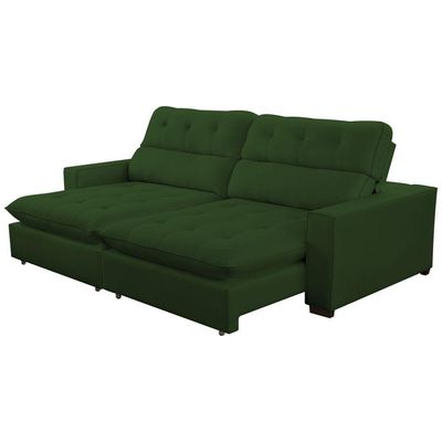 Cópia - Sofá 2 Lugares 2,80m Retrátil Reclinável Veludo Andreia Lansofbr Cores Verde